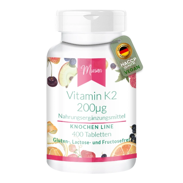 Vitamin K2 200µg - 400 Tabletten - Schluckfreundlich | Miosan